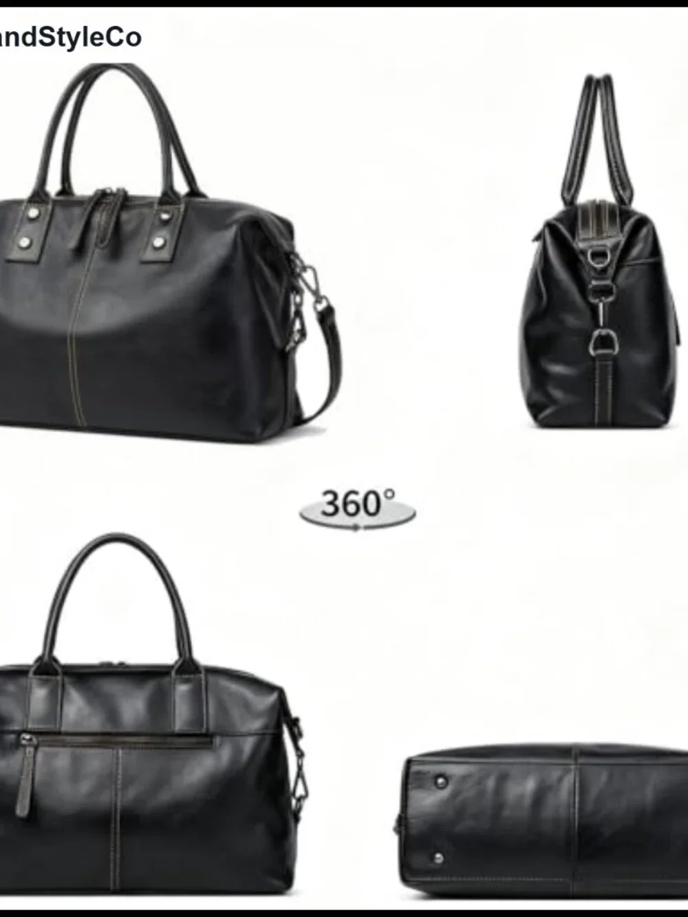 Genuine Leather Satchel Tote Bag Shoulder Handbag with Top Handle